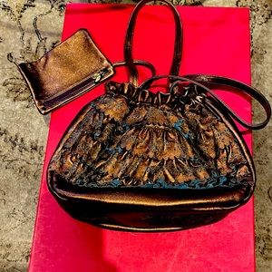 Sissi Rossi Made in Italy 🇮🇹 Stunning Metallic Leather Bag NeverUsed